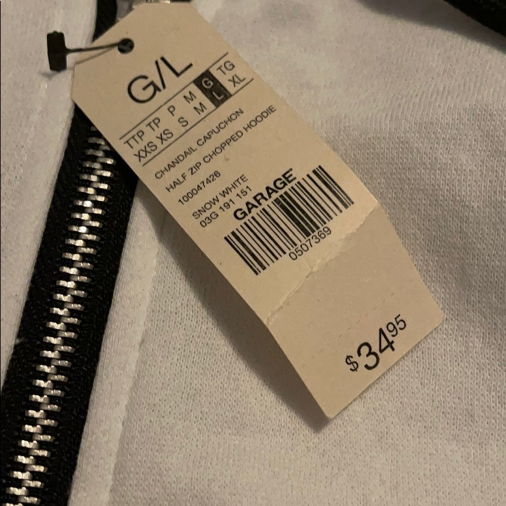 Half zip crop hoodie